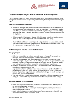 Compensatory strategies after a traumatic brain injury (TBI)