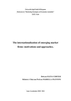 The internationalization of emerging market firms - Aisberg