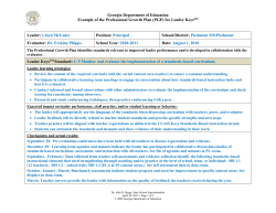 Leader Keys Professional Growth Plan Example