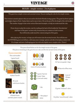 RULES &ndash; simple version &ndash; 2 to 4 players Game