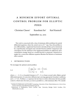 A minimum effort optimal control problem for elliptic PDEs