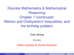 Markov and Chebyshev`s Inequalities