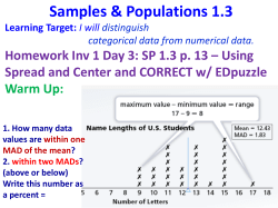 1. How many data values are within one MAD of