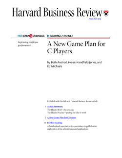A New Game Plan for C Players