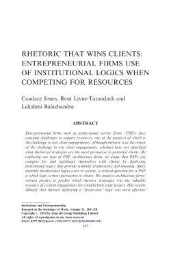 Rhetoric that wins clients: Entrepreneurial firms use of institutional