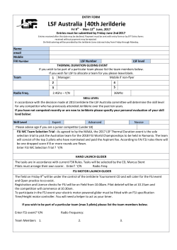 2017 Jerilderie Entry Form