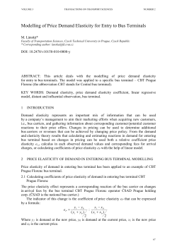 Modelling of Price Demand Elasticity for Entry to Bus Terminals
