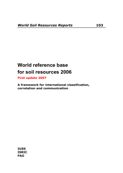 World reference base for soil resources 2006