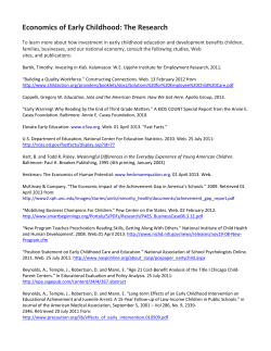 Economics of Early Childhood: The Research