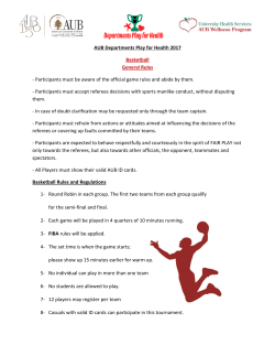 AUB Departments Play for Health 2017 Basketball General Rules