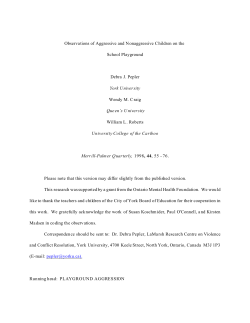 Observations of Aggressive and Nonaggressive Children on the