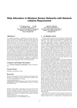 Rate Allocation in Wireless Sensor Networks with