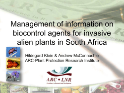 Management of information on biocontrol agents for invasive alien
