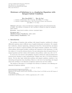 Existence of Solutions to a p-Laplacian Equation with Integral Initial
