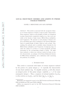 Local Okounkov bodies and limits in prime characteristic