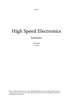 High Speed Electronics - VTK Gent