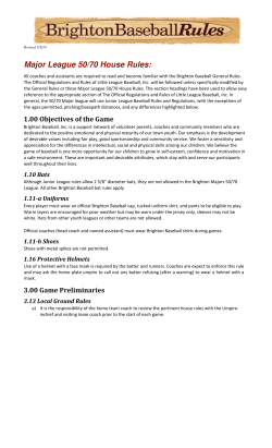 Major League 50/70 House Rules