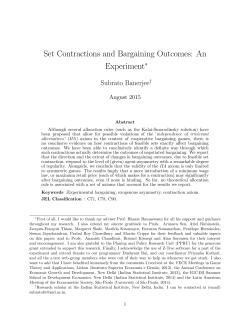 Set Contractions and Bargaining Outcomes: An Experiment