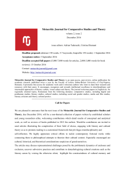 Metacritic Journal for Comparative Studies and Theory