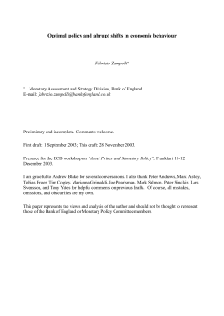 Optimal policy and abrupt shifts in economic behaviour