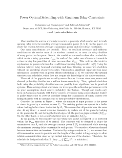 Power Optimal Scheduling with Maximum Delay Constraints