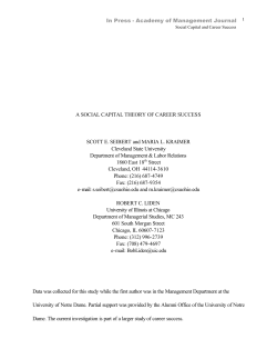 A Social Capital Theory of Career Success (PDF Available)