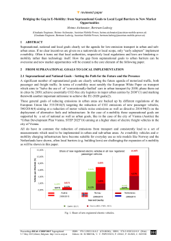 reviewed paper Bridging the Gap in E-Mobility: from