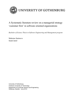 A Systematic literature review on a managerial strategy `customer first`