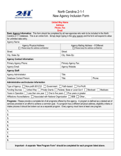 Basic Agency Information - United Way of Forsyth County