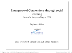 Emergence of Conventions through social learning