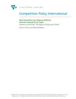 How Economics Can Improve Antitrust Doctrine Towards Tie