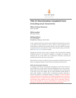 Title IX Discrimination Complaint Form (including sexual