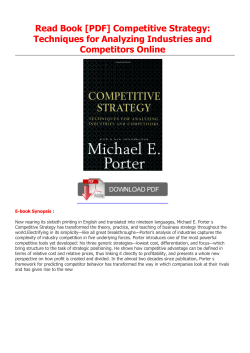 Read Book  Competitive Strategy: Techniques