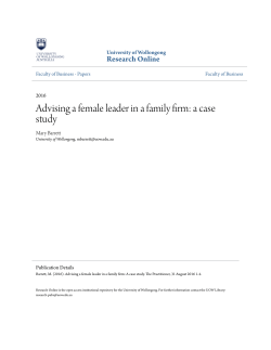 Advising a female leader in a family firm: a case