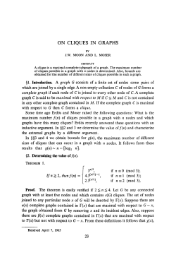 On cliques in graphs