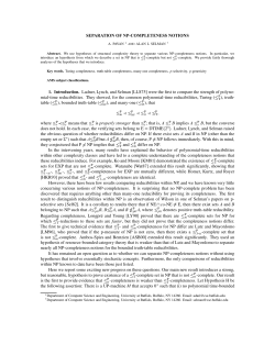 SEPARATION OF NP-COMPLETENESS NOTIONS 1. Introduction