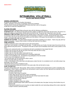 Intramural Volleyball Rules