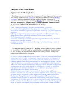 Guidelines for Reflective Writing