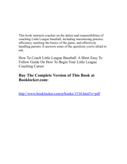 How To Coach Little League Baseball