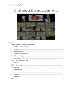 Smalls groups/group assignment