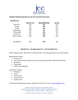 HealthyCT Membership Rates for the JCC of Greater New Haven