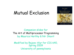 Art of Multiprocessor Programming - CIS @ UPenn