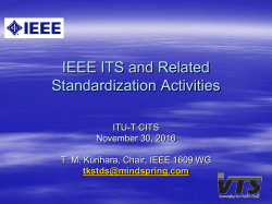 IEEE VT ITS status