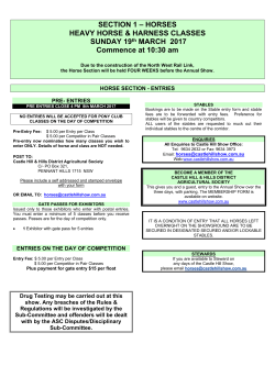 SECTION 1 &ndash; HORSES HEAVY HORSE