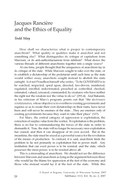Jacques Ranci&egrave;re and the Ethics of Equality