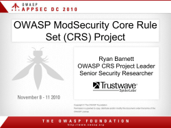 AppSecDC_2010-ModSecurityCRS_Ryan_Barnett
