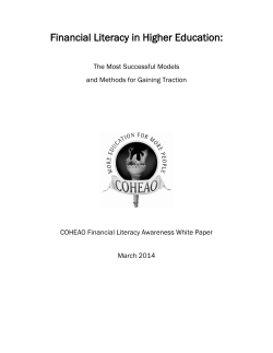 Financial Literacy in Higher Education