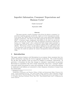 Imperfect Information, Consumers` Expectations and Business Cycles