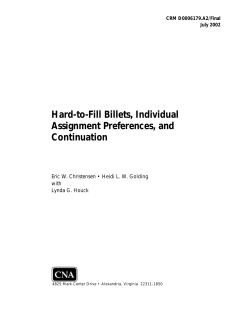 Hard-to-Fill Billets, Individual Assignment Preferences