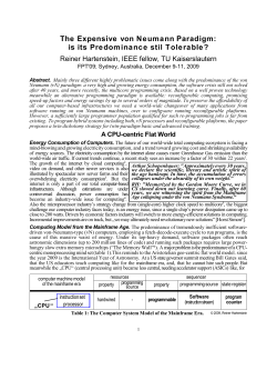 The Expensive von Neumann Paradigm